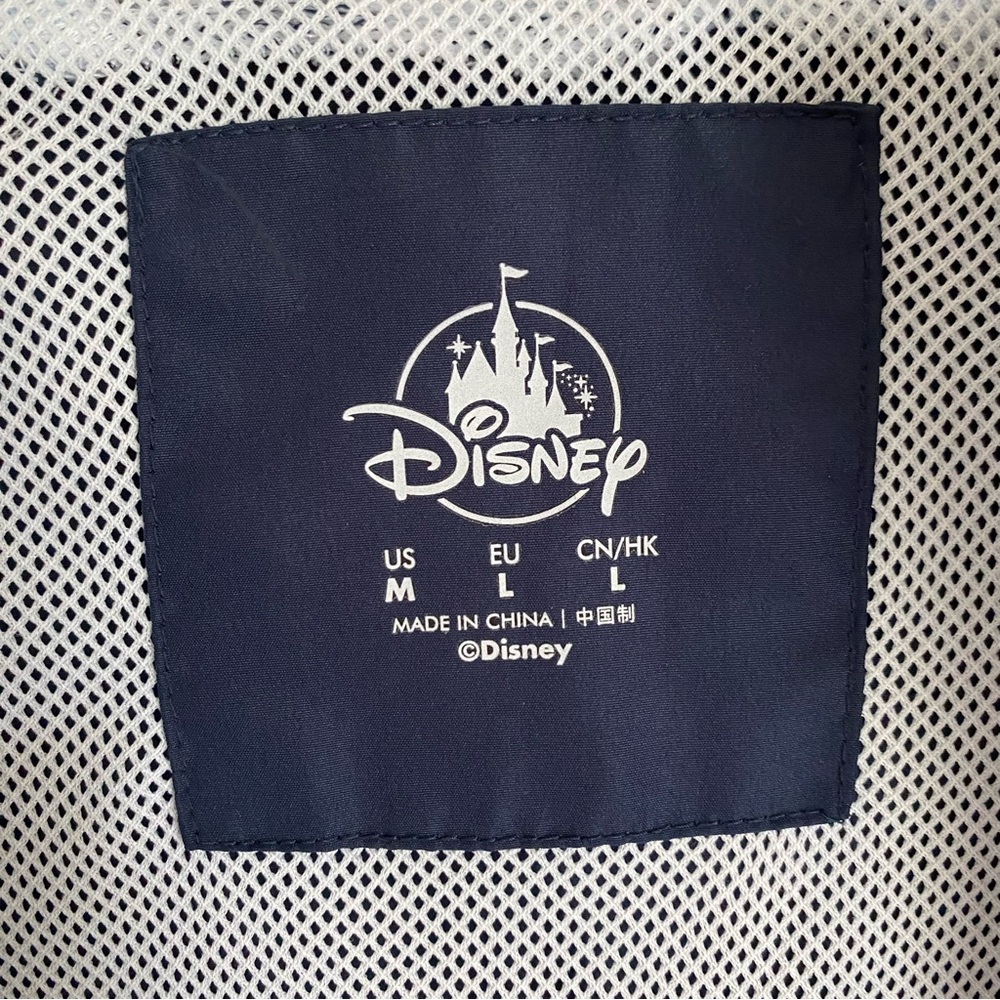 World of Disney Dark‎ BlueWhite Medium Hooded Full Zip Windbreaker Jacket Pocket - Picture 3 of 14